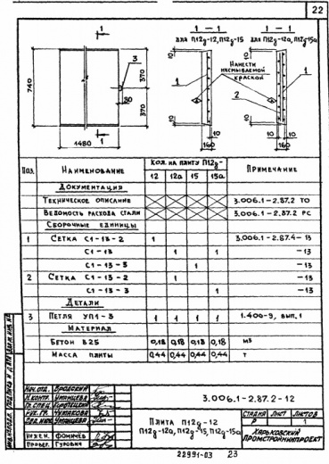 Плита П 12д-15